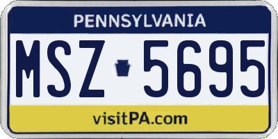 PA license plate MSZ5695