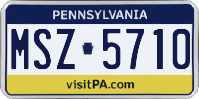 PA license plate MSZ5710