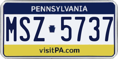 PA license plate MSZ5737