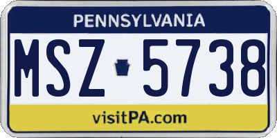 PA license plate MSZ5738