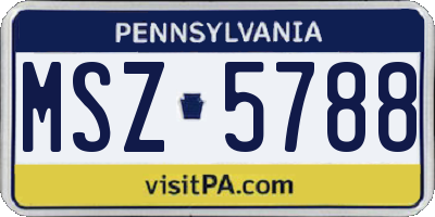 PA license plate MSZ5788