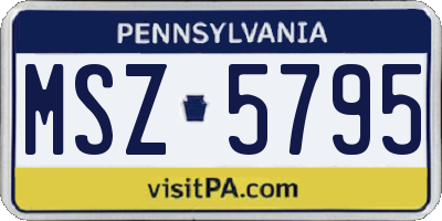 PA license plate MSZ5795