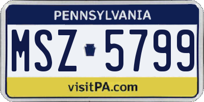 PA license plate MSZ5799