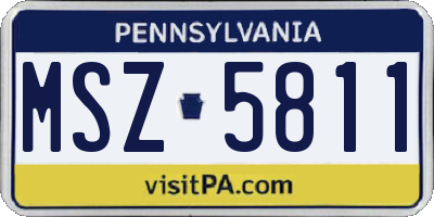 PA license plate MSZ5811