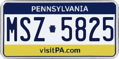 PA license plate MSZ5825