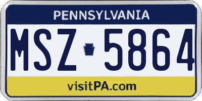 PA license plate MSZ5864