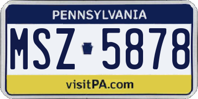 PA license plate MSZ5878
