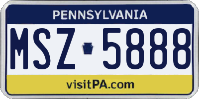 PA license plate MSZ5888
