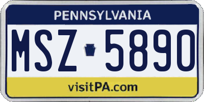 PA license plate MSZ5890