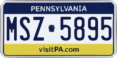 PA license plate MSZ5895