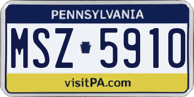 PA license plate MSZ5910