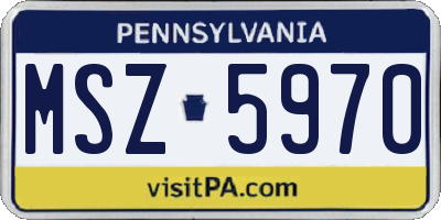 PA license plate MSZ5970