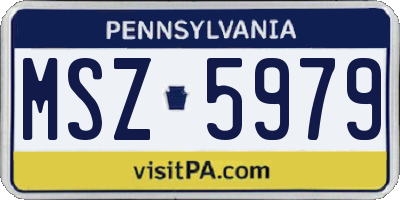 PA license plate MSZ5979