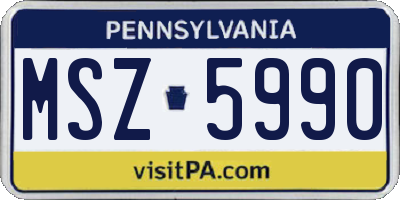 PA license plate MSZ5990