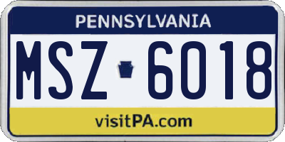 PA license plate MSZ6018