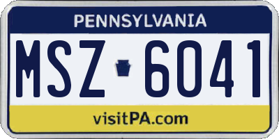 PA license plate MSZ6041