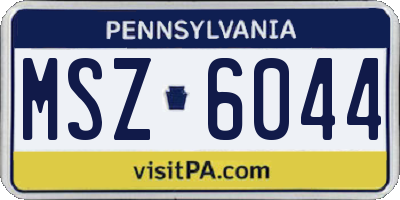 PA license plate MSZ6044