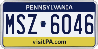 PA license plate MSZ6046
