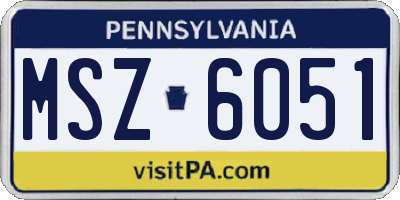 PA license plate MSZ6051