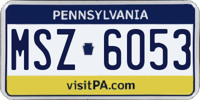 PA license plate MSZ6053