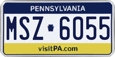 PA license plate MSZ6055