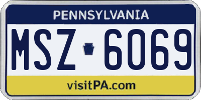 PA license plate MSZ6069