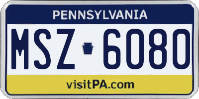 PA license plate MSZ6080