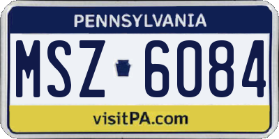 PA license plate MSZ6084