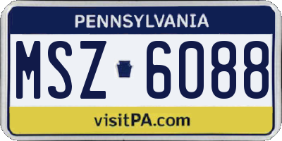 PA license plate MSZ6088