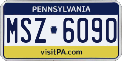 PA license plate MSZ6090