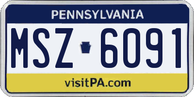PA license plate MSZ6091
