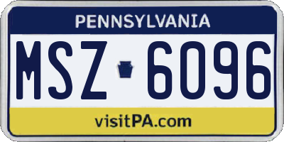 PA license plate MSZ6096