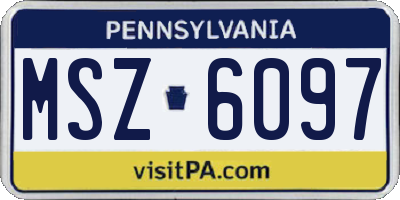 PA license plate MSZ6097