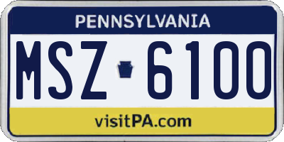 PA license plate MSZ6100