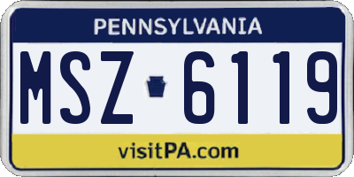 PA license plate MSZ6119