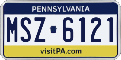 PA license plate MSZ6121
