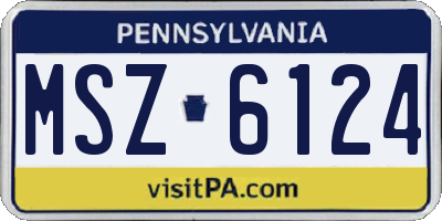 PA license plate MSZ6124