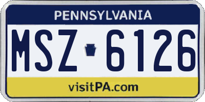 PA license plate MSZ6126