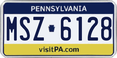 PA license plate MSZ6128