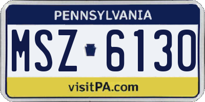 PA license plate MSZ6130