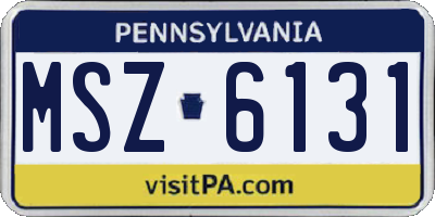 PA license plate MSZ6131