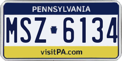 PA license plate MSZ6134