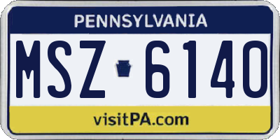 PA license plate MSZ6140