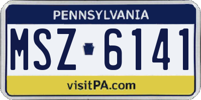 PA license plate MSZ6141