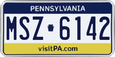 PA license plate MSZ6142