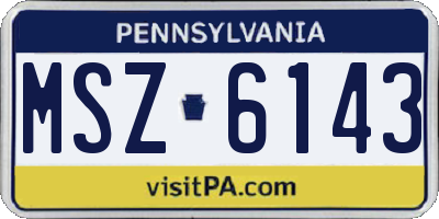 PA license plate MSZ6143
