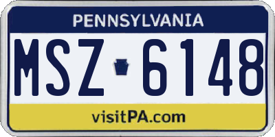 PA license plate MSZ6148