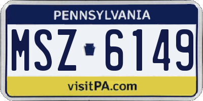 PA license plate MSZ6149