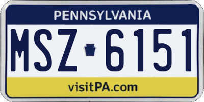 PA license plate MSZ6151