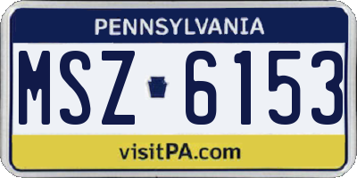 PA license plate MSZ6153
